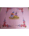 Handpainted cotton double bed sheet with dancing couple Handpainted cotton double bed sheet with dancing couple